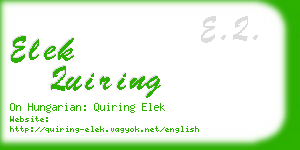 elek quiring business card